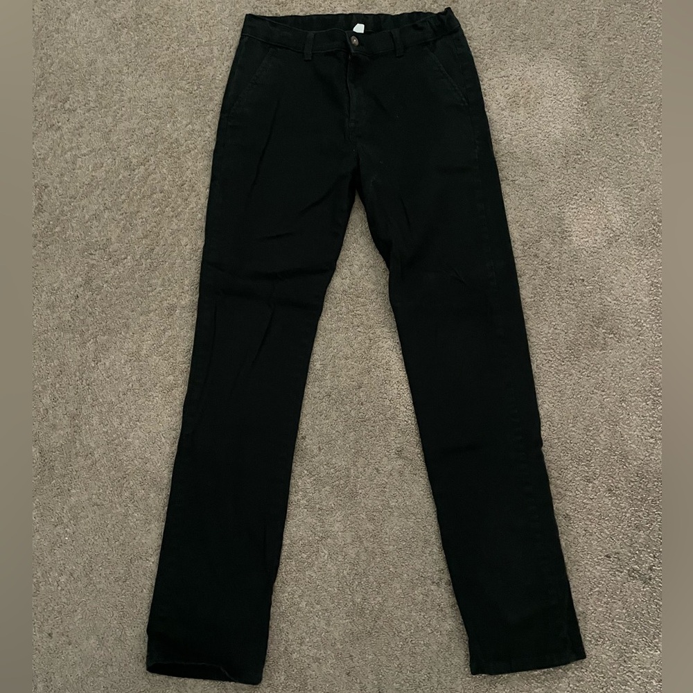 Boys Chaps Black Khaki Pants Size 16 Regular